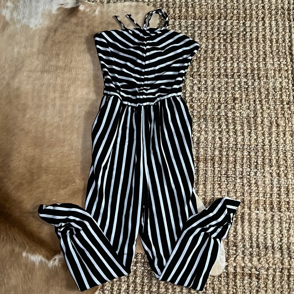 Halter Sleeveless Striped Jumpsuit